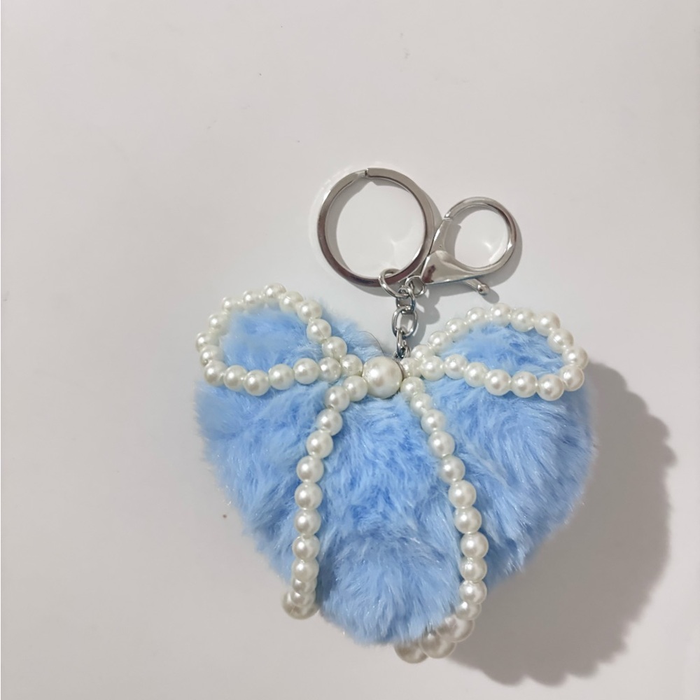 Blue Fluffy Keychain